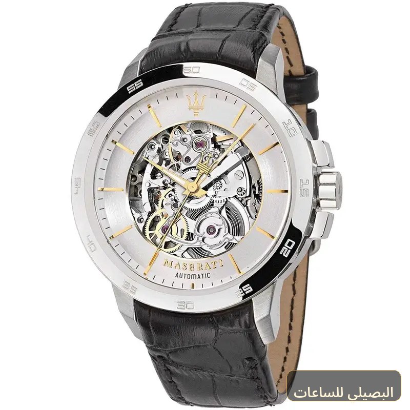 [57547] ساعة مازيراتي انجينيو رجالي أوتوماتيك R8821119002 بسير جلد أسود