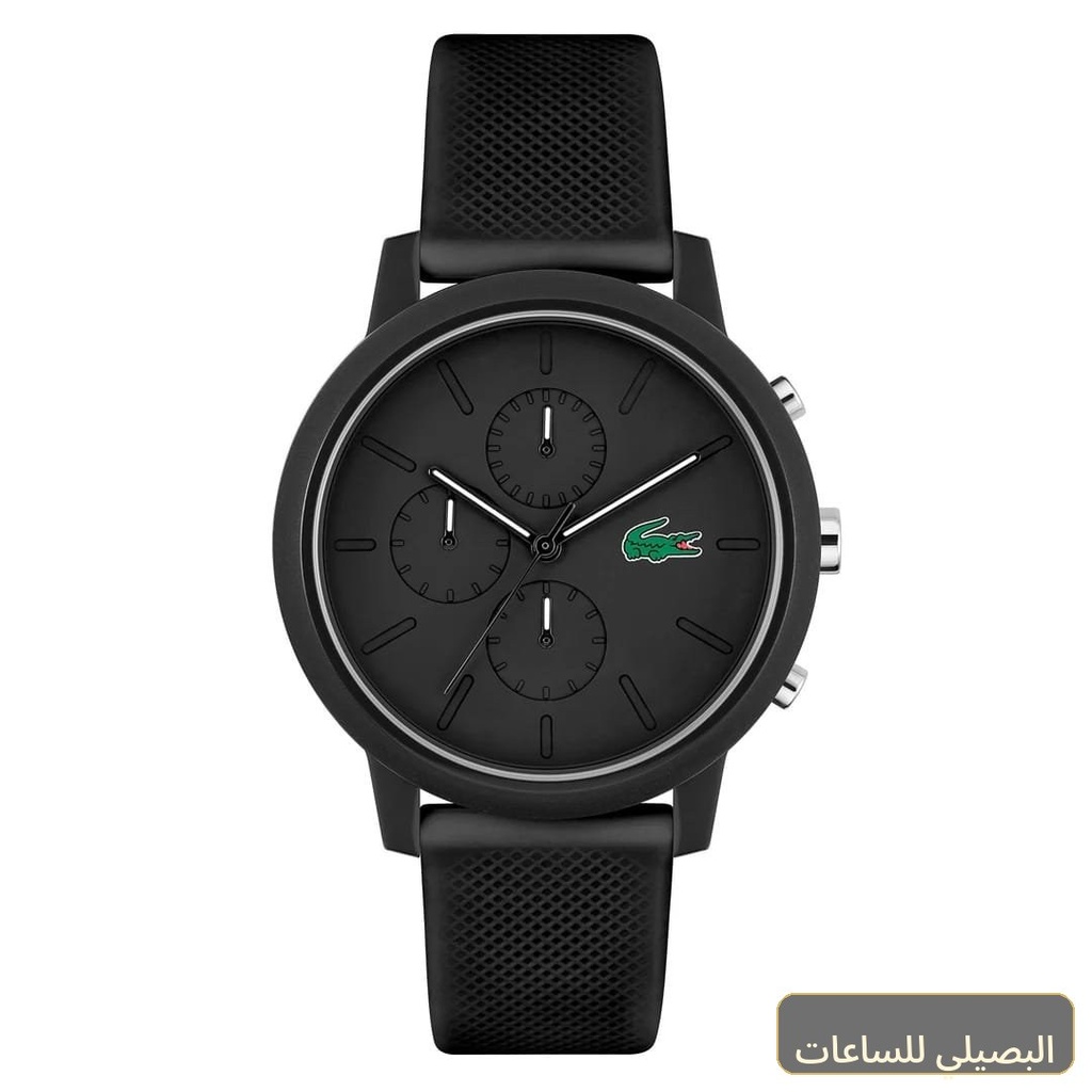 [56925] ساعة لاكوست كرونو رجالي أصلية بمينا وسوار سيليكون أسود 2011243