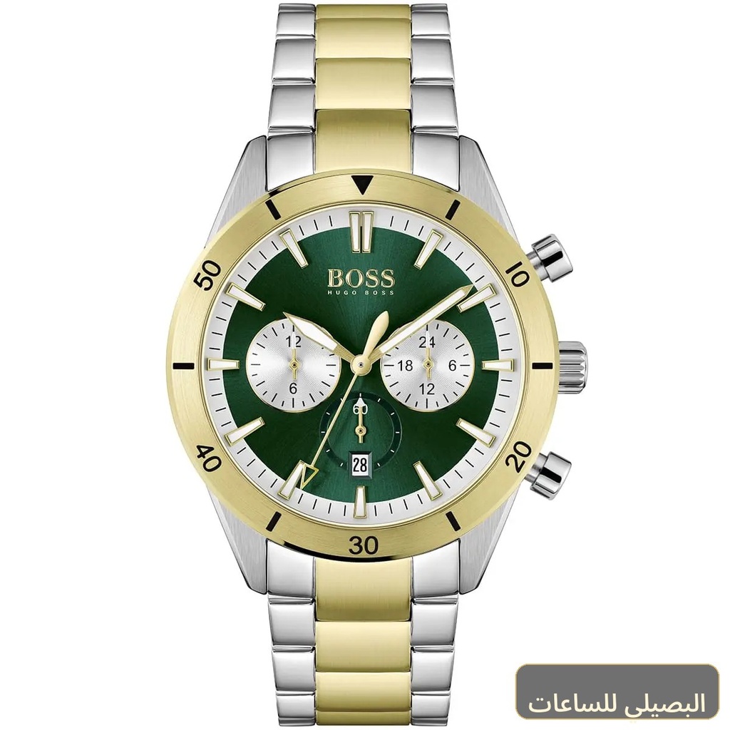 ساعة هوجو بوس سانتياغو رجالي بسوار فضي وذهبي 1513872