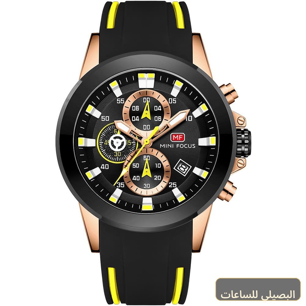 ساعة ميني فوكس للرجال MF0287G-02 بسير سيليكون أسود ومينا أسود