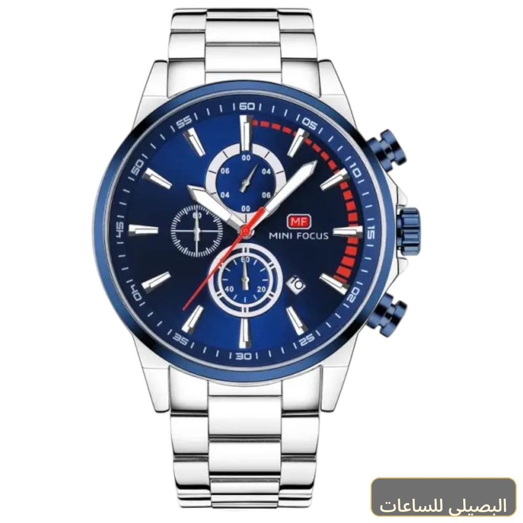 ساعة ميني فوكاس للرجال MF0085G.04 بمينا أزرق وسير ستانلس ستيل فضي