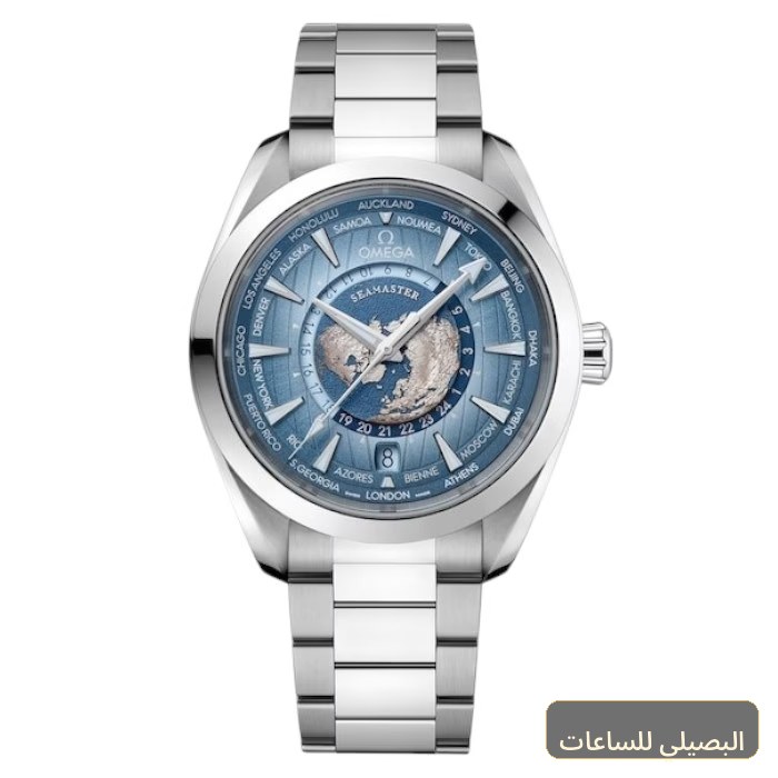 [OMGM-55946] ساعة أوميجا سي ماستر أوتوماتيك بسوار ستانلس ستيل فضي ومينا زرقاء