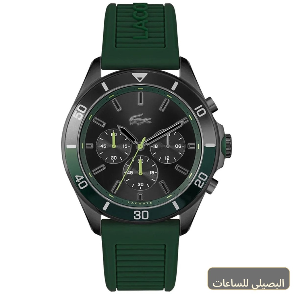 ساعة لاكوست تايبكير رجالي 2011153 بسوار سيليكون زيتي