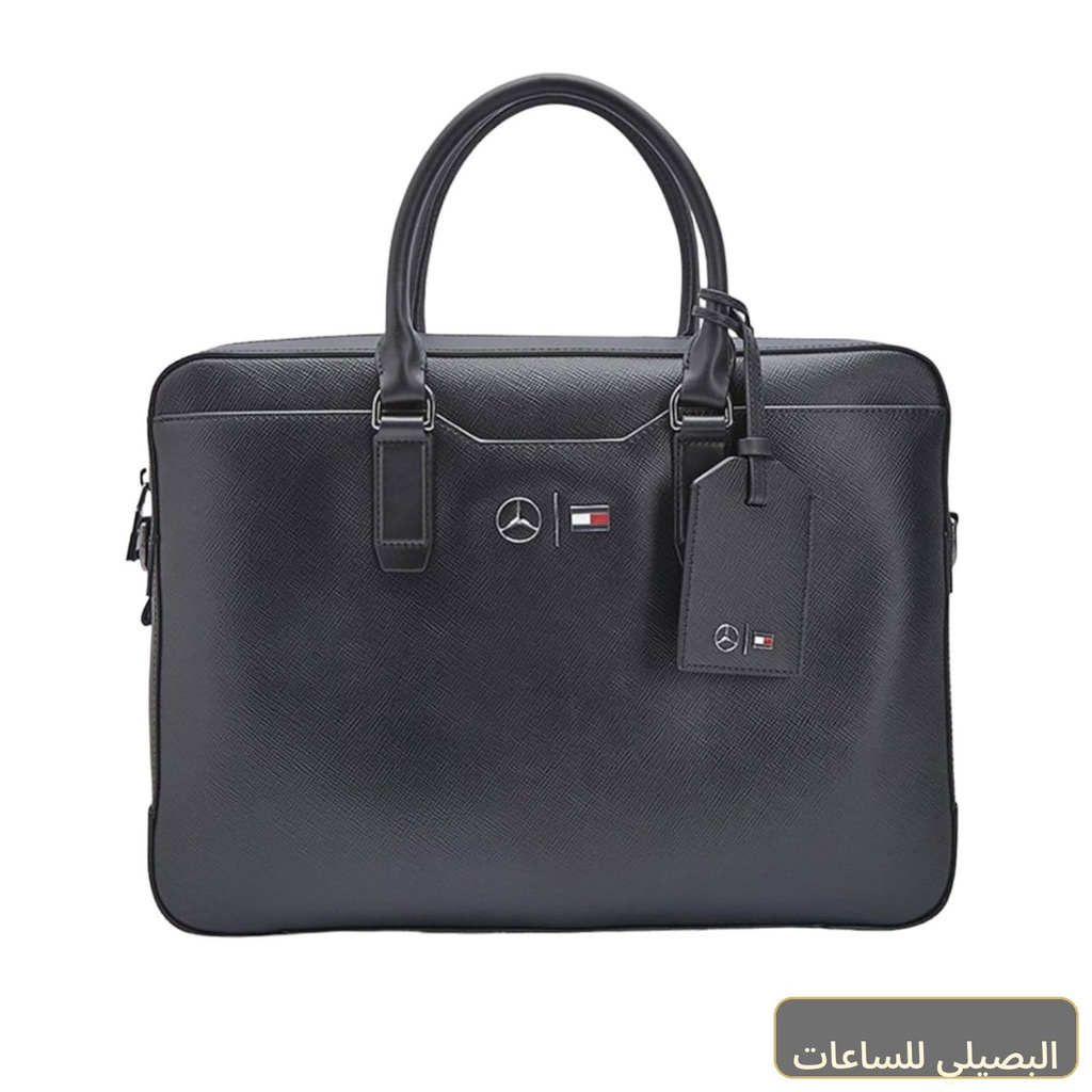 [52863] شنطة لاب توب ورجال أعمال جلد من تومي هيلفيغر باللون الأسود