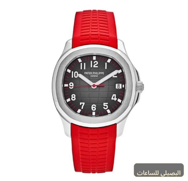 [PTKM-50411] ساعة باتيك فيليب أوتوماتيك بسير مطاطي أحمر ومينا أسود