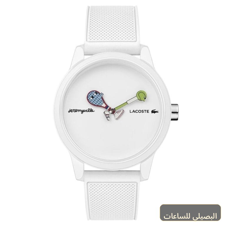 [49509] ساعة لاكوست L12.12 رجالي موديل 2011072 بسوار سيليكون أبيض