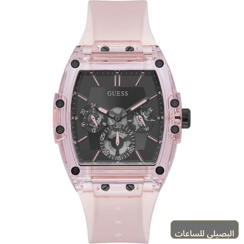 ساعة جيس الرياضية للرجال GW0032G1 بمينا أسود وسير وردي