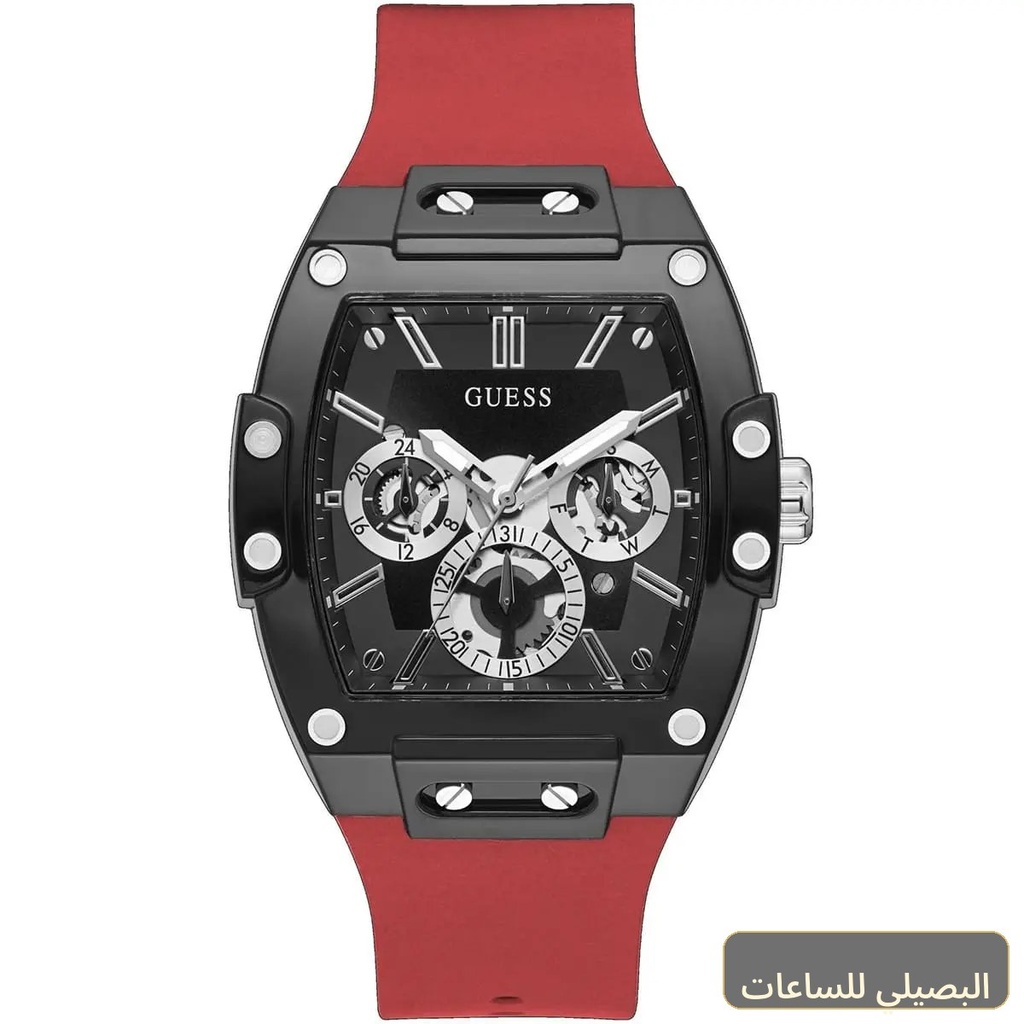[47607] ساعة جيس فينيكس للرجال GW0203G4 بمينا أسود وسير سيليكون أحمر