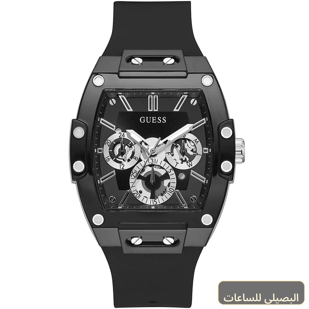 [47595] ساعة جيس فينيكس للرجال GW0203G3 بسير سيليكون أسود ومينا أسود