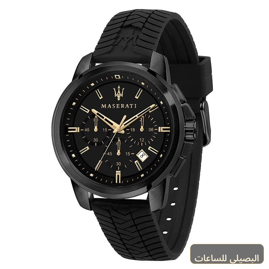 [47180] ساعة مازيراتي ساكسيسو للرجال R8871621011 بسير مطاط أسود