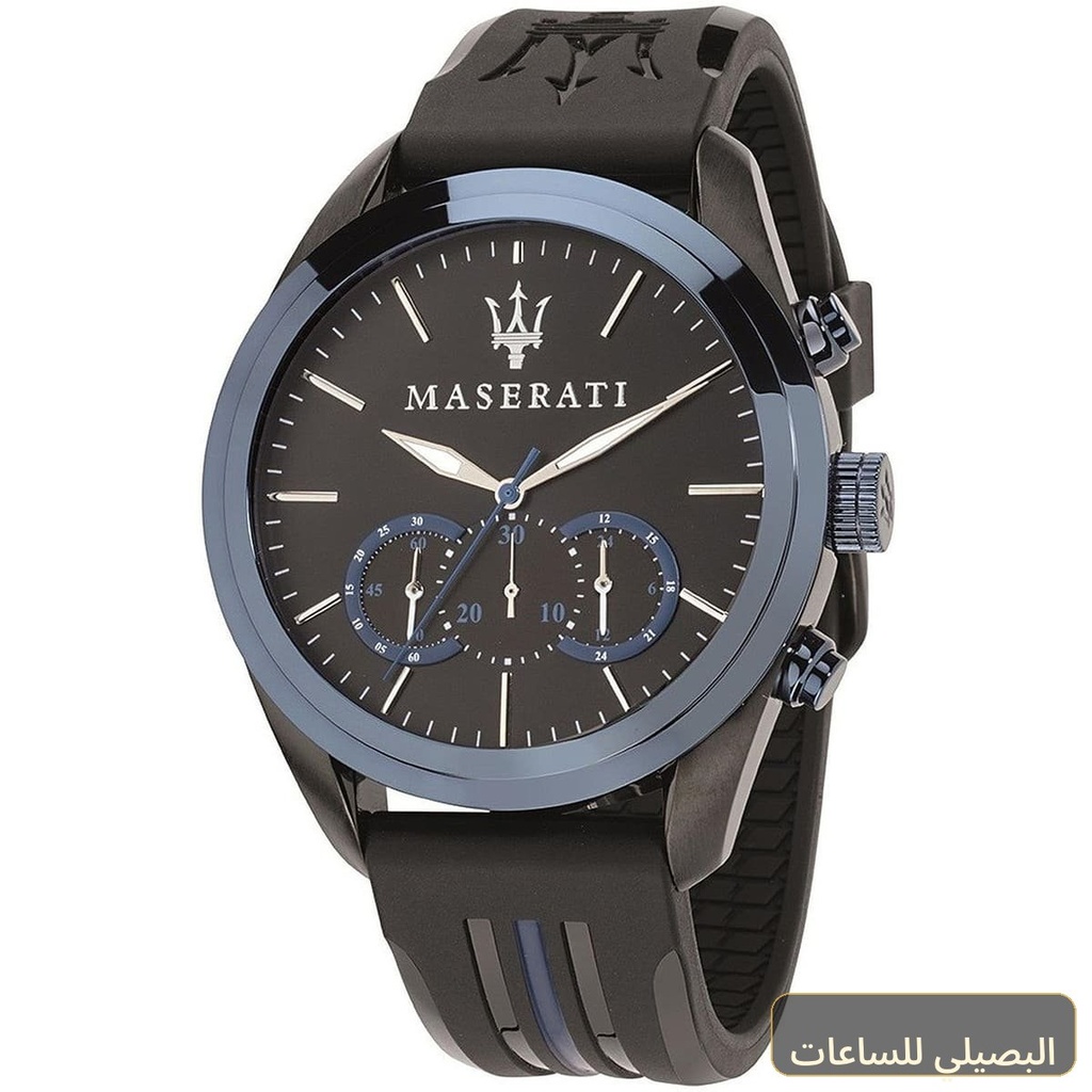 [47145] ساعة مازيراتي تراجواردو رجالي R8871612006 بسير مطاط أسود