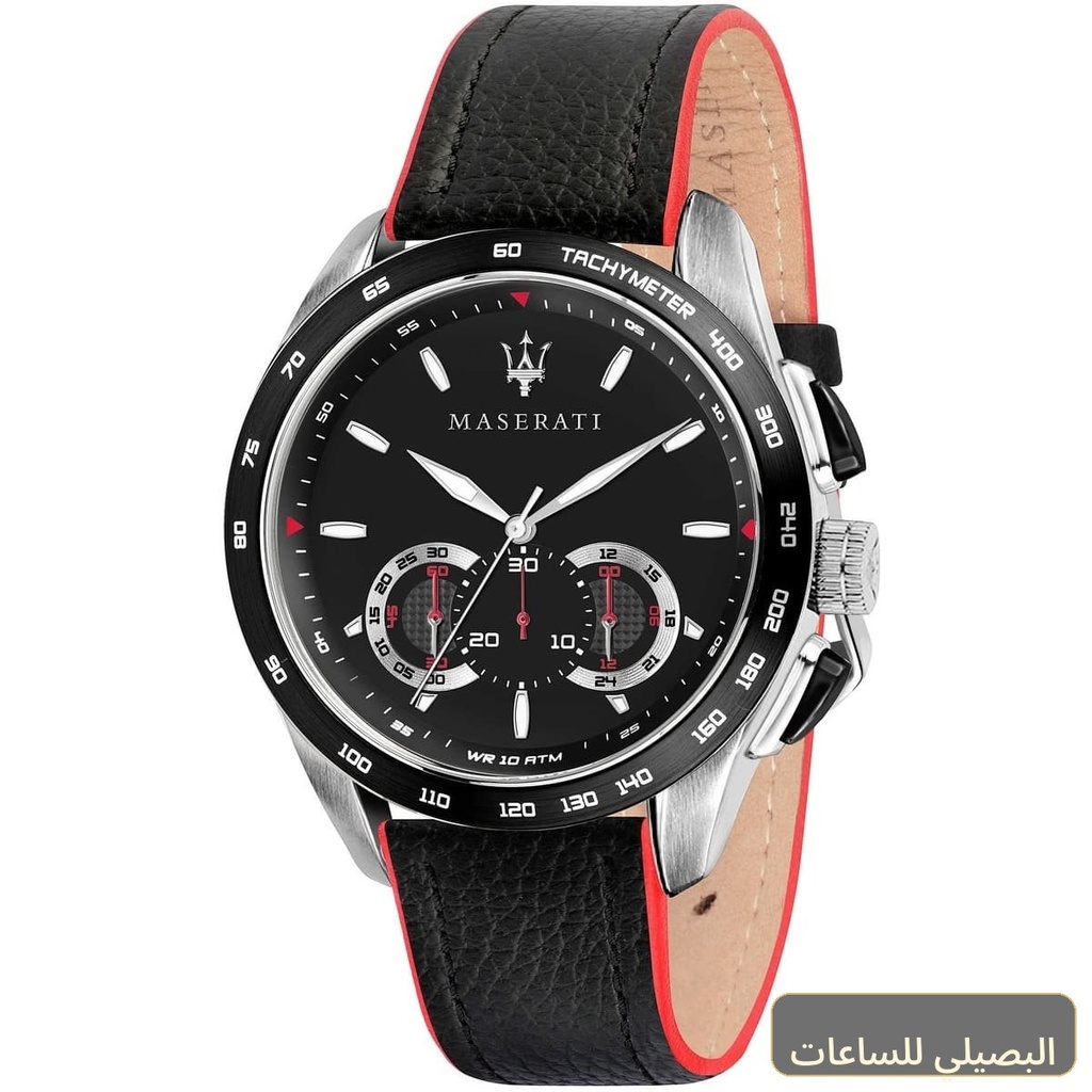 [47129] ساعة مازيراتي تراجواردو رجالي R8871612028 بسير جلد أسود