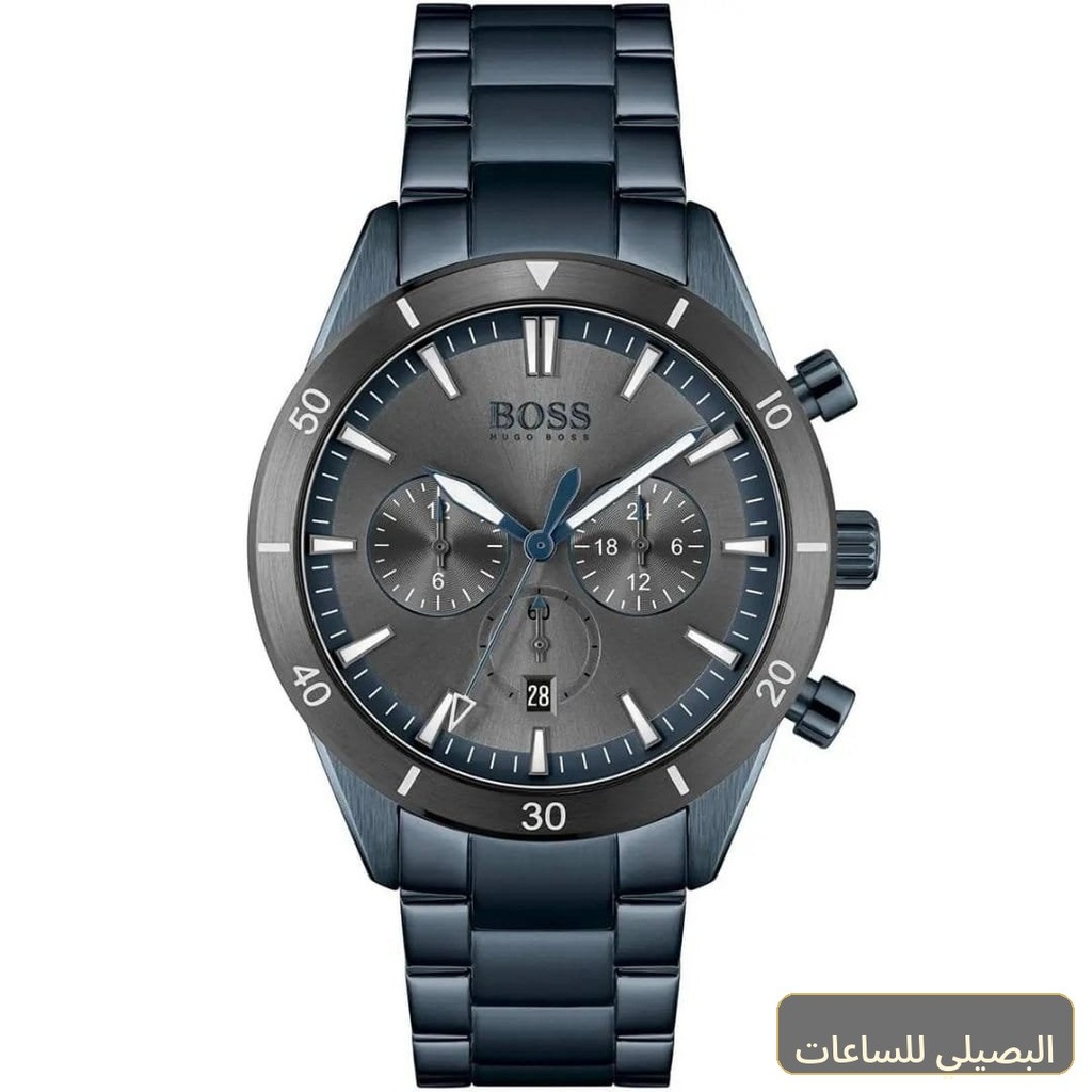 ساعة هوجو بوس سانتياغو للرجال 1513865 بمينا رمادي وسير أزرق