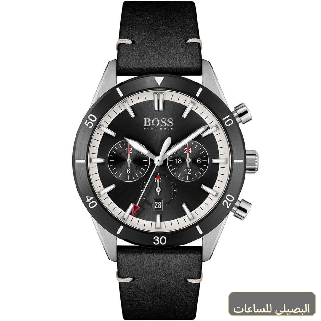 [47043] ساعة هوجو بوس سانتياغو للرجال 1513864 بمينا أسود وسير جلد أسود