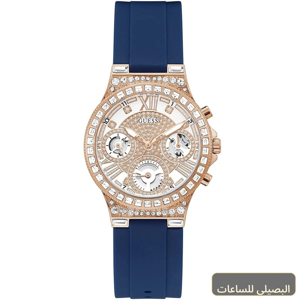 ساعة جيس مون لايت للنساء GW0257L3 بسوار سيليكون أزرق