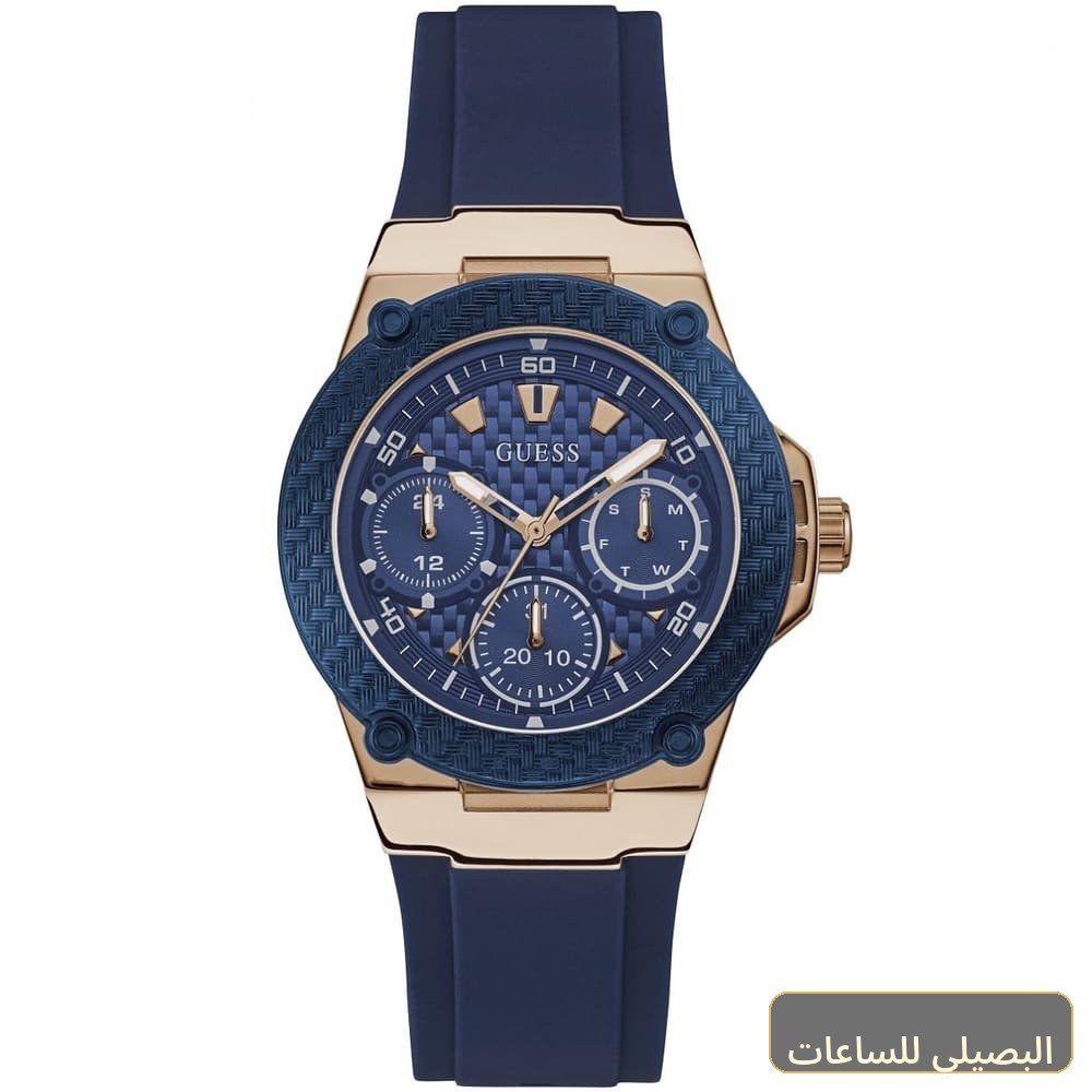ساعة جيس زينا للنساء W1094L2 بسوار مطاطي أزرق