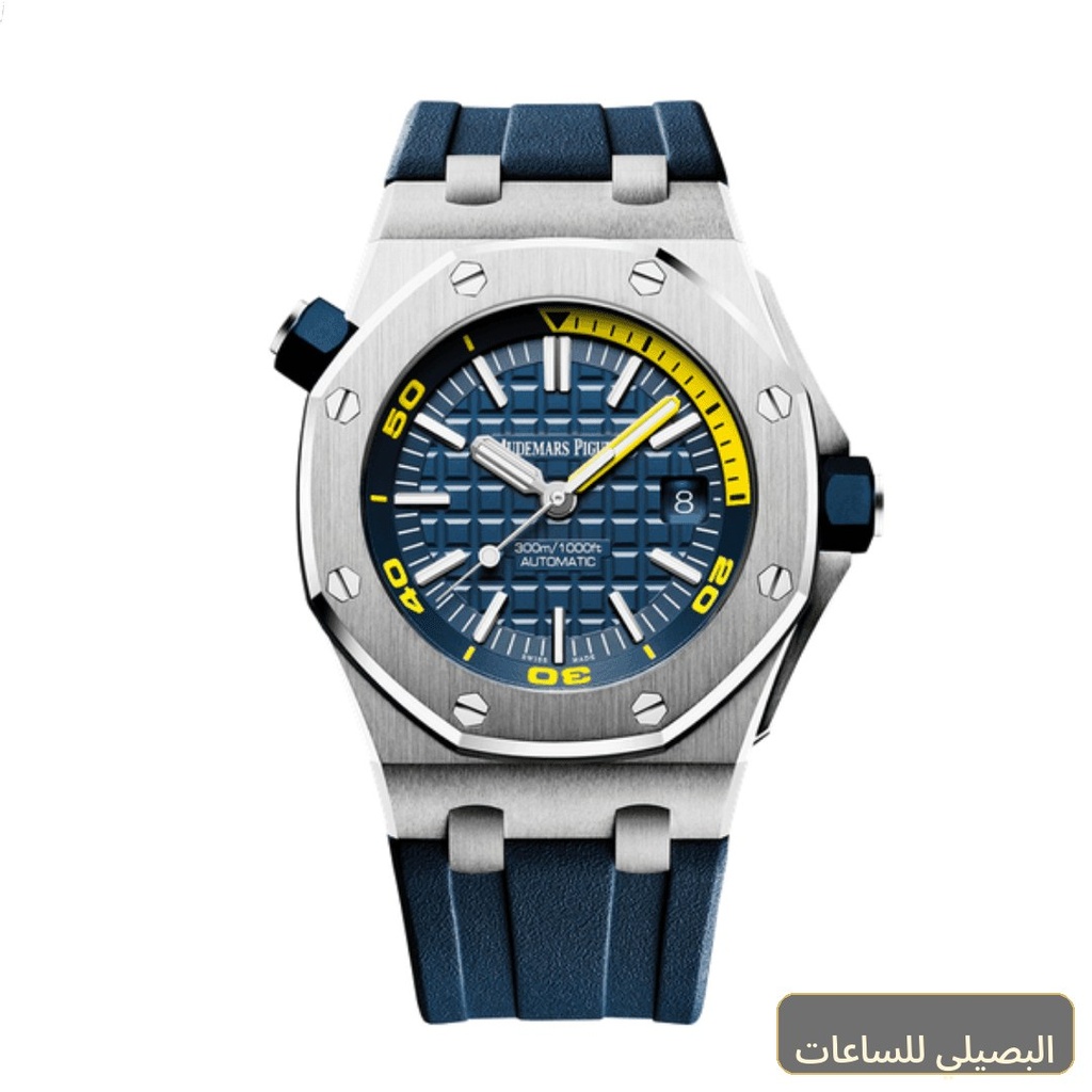 [APM-46087] ساعةِAudemars Piguet تعمل بعدادات بلون ازرق وسير ازرق من المطاط