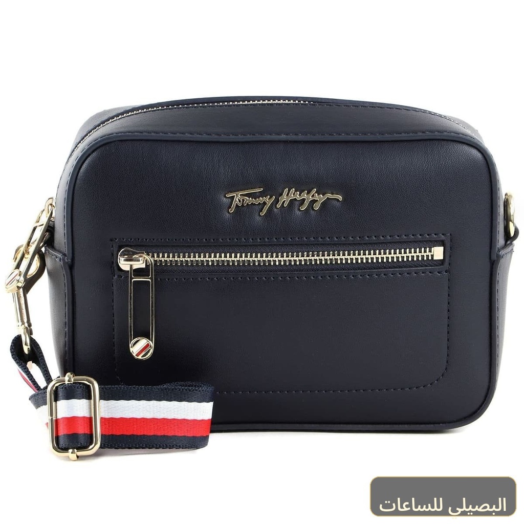 حقيبة كروس بودي نسائية من تومي هيلفيغر باللون الأزرق الداكن Aw0Aw12184