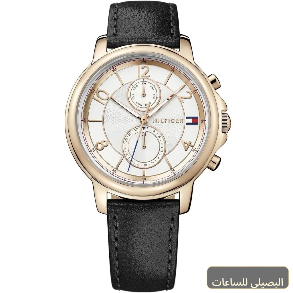 ساعة تومي هيلفيغر كلوديا للنساء 1781817 بسير جلد أسود