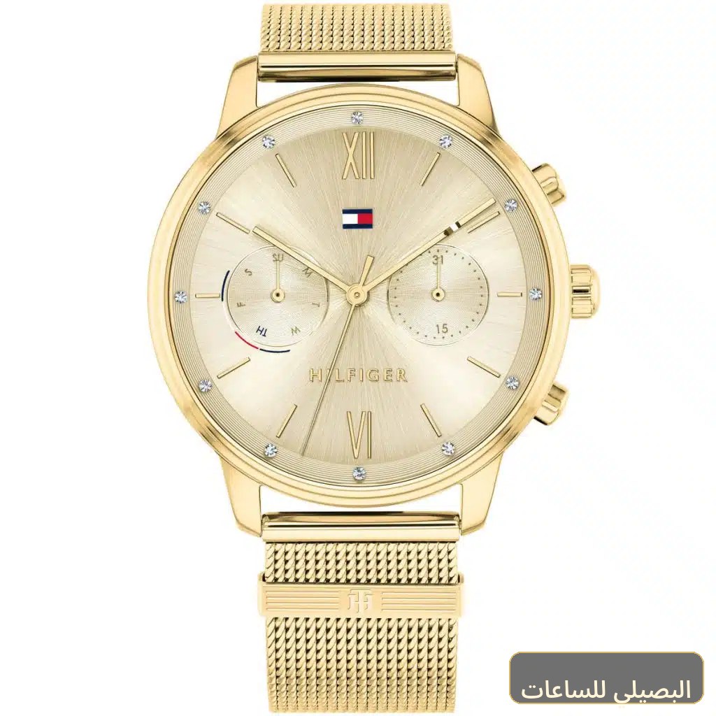 [45843] ساعة تومي هيلفيغر بليك للنساء 1782302 ذهبية ستانلس ستيل