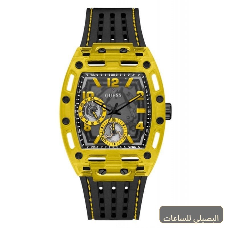 ساعة جيس انالوج للرجال Gw0499G2 بإطار ذهبي وسوار أسود