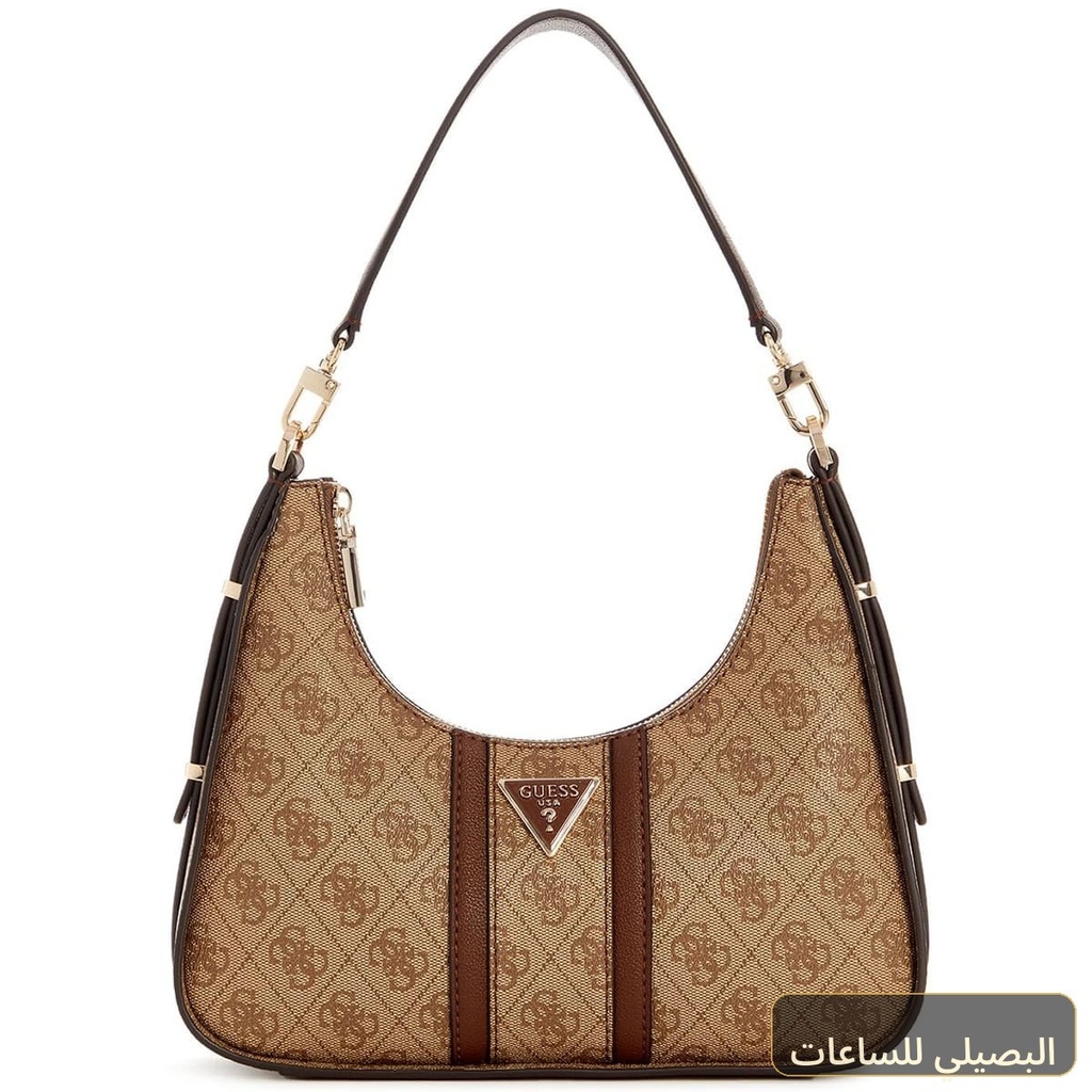 حقيبة كتف نسائية من جيس Guess ، لون بني فاتح ، شعار لاتيه ، موديل Hwsg9000180