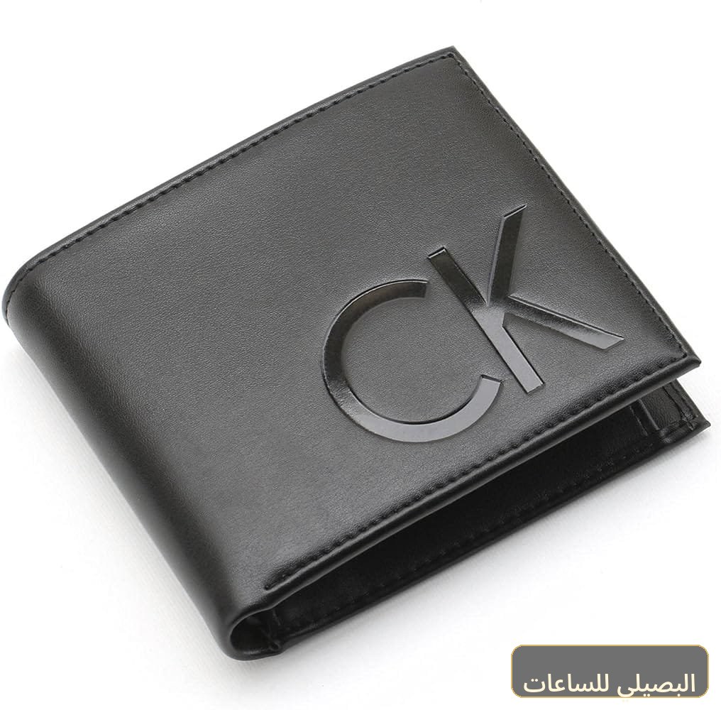محفظة كالفن كلاين جلد طبيعي اسود