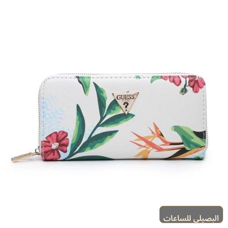 محفظة جيس نسائية من الجلد الطبيعي باللون الأبيض