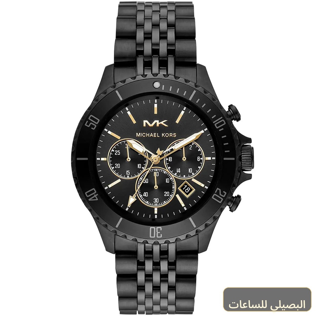 ساعة مايكل كورس بافيل رجالي كرونوغراف معدن أسود MK8750