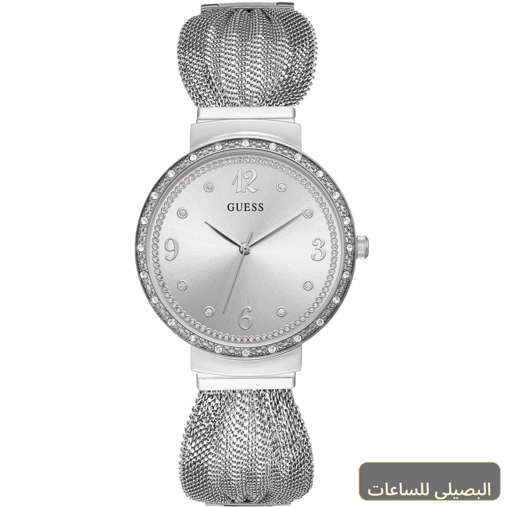 ساعة جيس شيفون للنساء W1083L1 بسوار ستانلس ستيل فضي