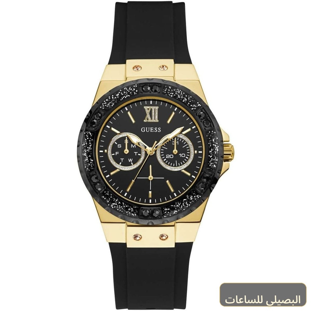 ساعة جيس لايم لايت للنساء W1053L7 بسوار مطاطي أسود