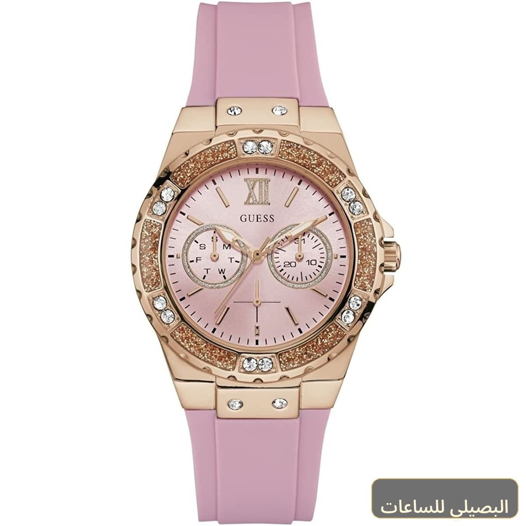 ساعة جيس لايم لايت للنساء W1053L3 بسوار مطاطي وردي