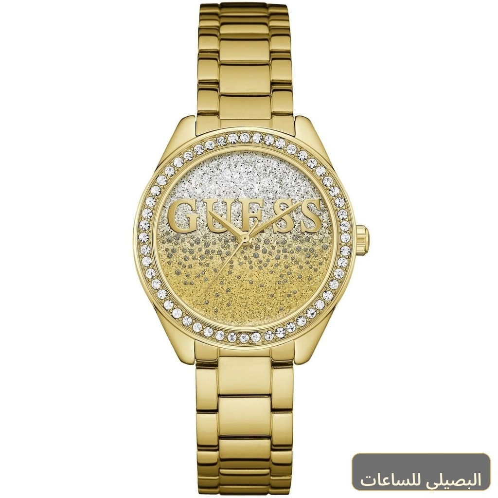 ساعة جيس جليتر جيرل للنساء W0987L2 بسوار ستانلس ستيل ذهبي
