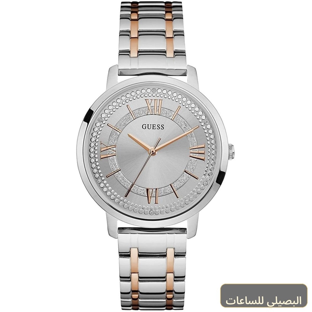 ساعة جيس مونتوك للنساء W0933L6 بسوار ستانلس ستيل فضي ونحاسي