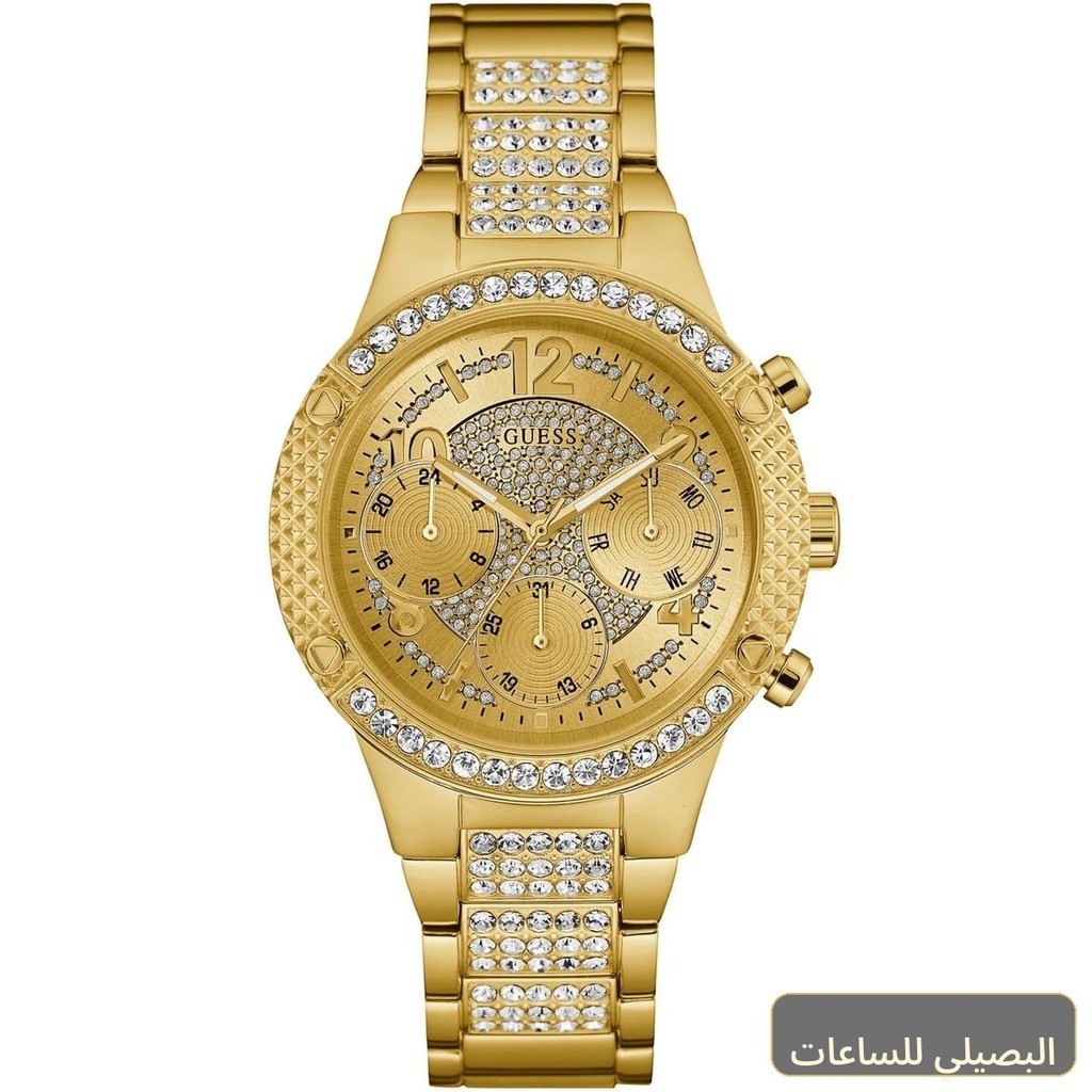 ساعة جيس روك ستار للنساء W0850L2 بسوار ستانلس ستيل ذهبي