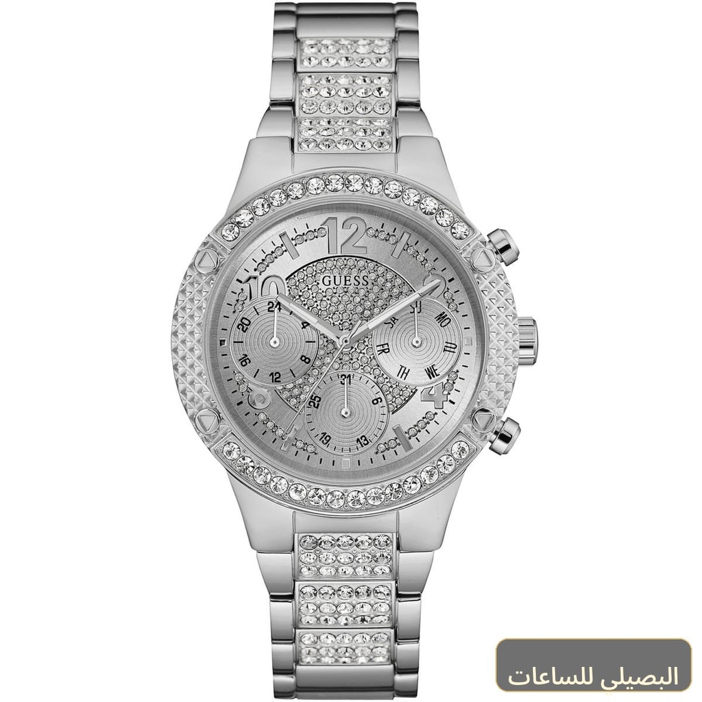 ساعة جيس روك ستار للنساء W0850L1 بسوار ستانلس ستيل فضي