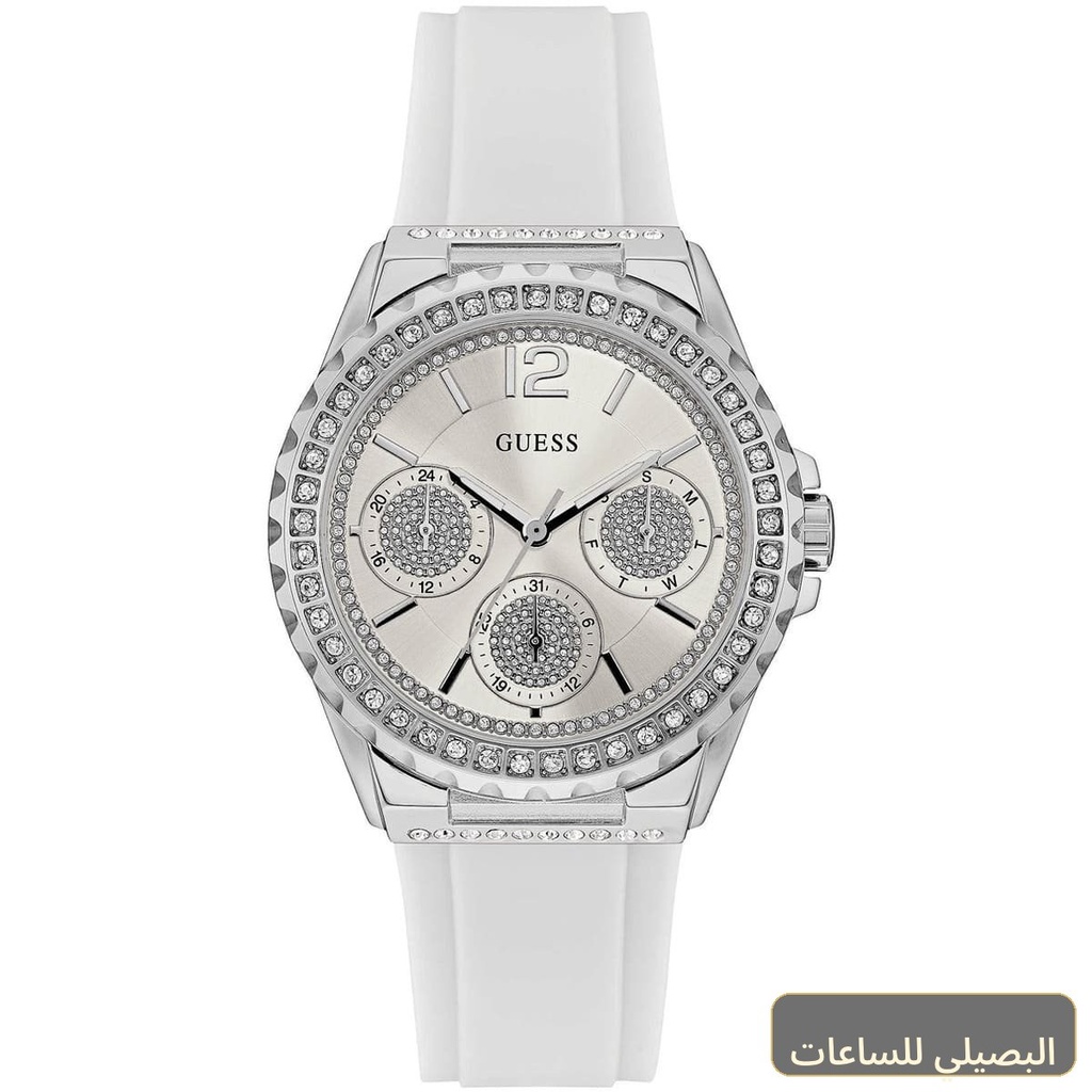 ساعة جيس ستار لايت للنساء W0846L8 بسوار مطاطي أبيض