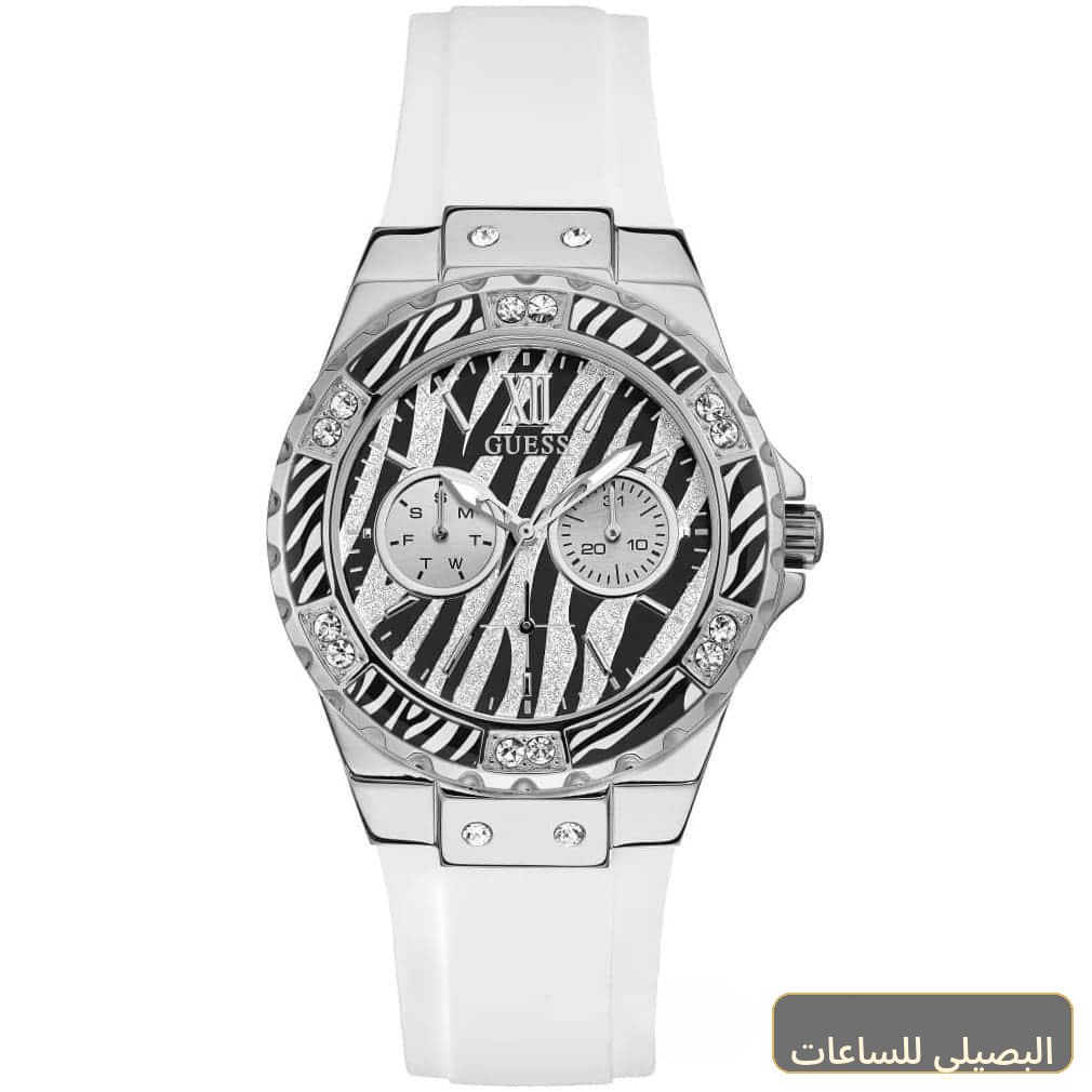 ساعة جيس لايم لايت للنساء W0775L12 بسوار مطاطي أبيض