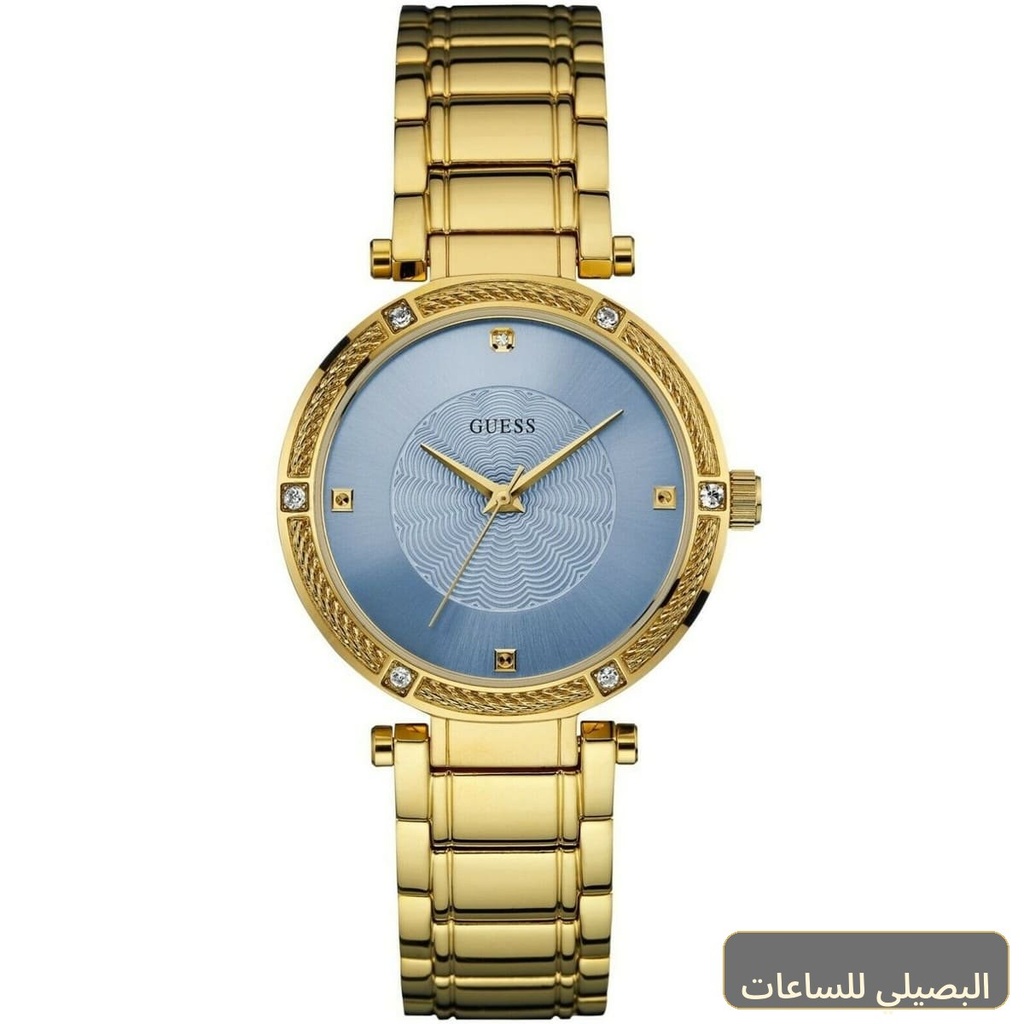 ساعة جيس بارك افنيو للنساء W0695L2 بسوار ستانلس ستيل ذهبي ومينا أزرق