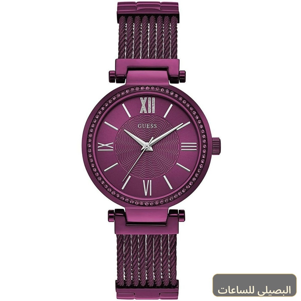ساعة جيس سوهو للنساء W0638L6 بسوار معدني أحمر