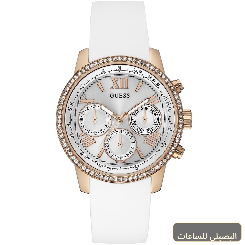 [W0616L1] ساعة جيس صن رايز للنساء W0616L1 بسوار مطاطي أبيض