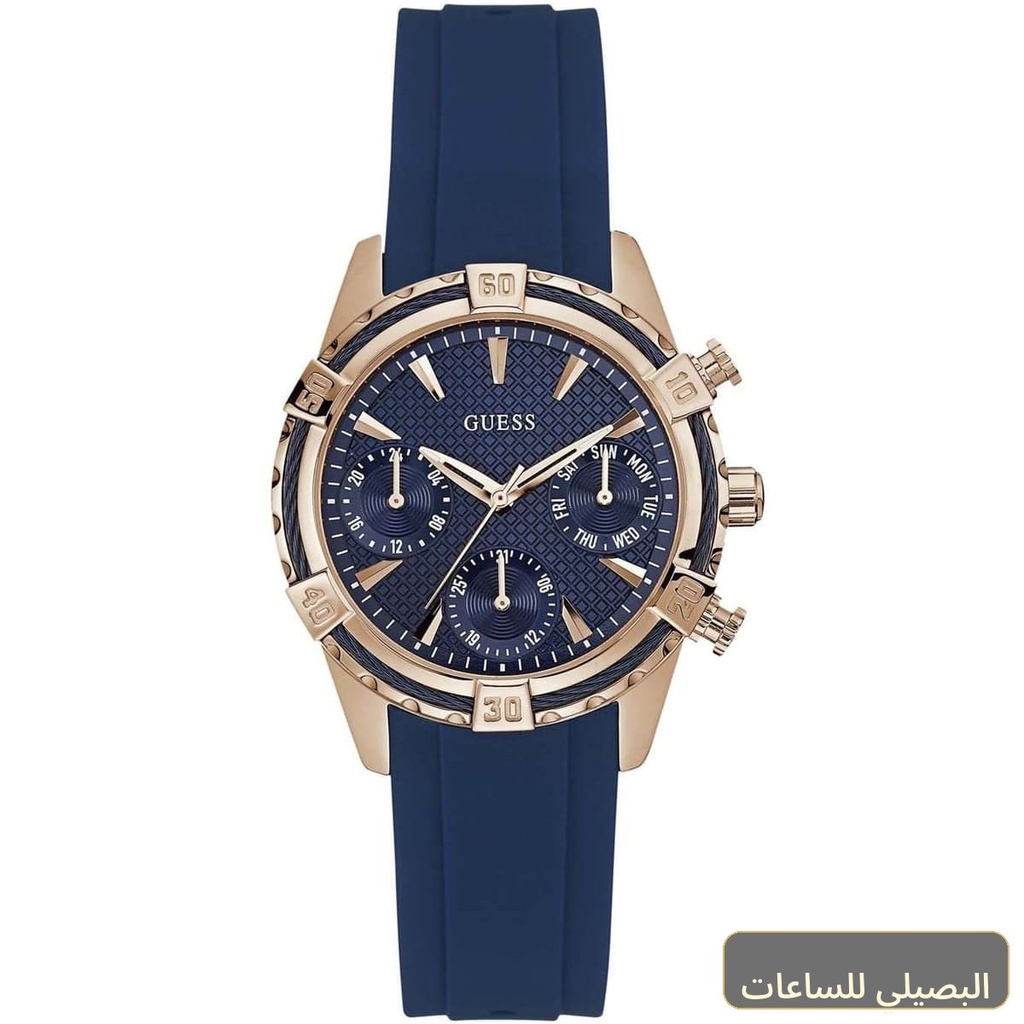 ساعة جيس كاتالينا للنساء W0562L3 بسوار مطاطي أزرق