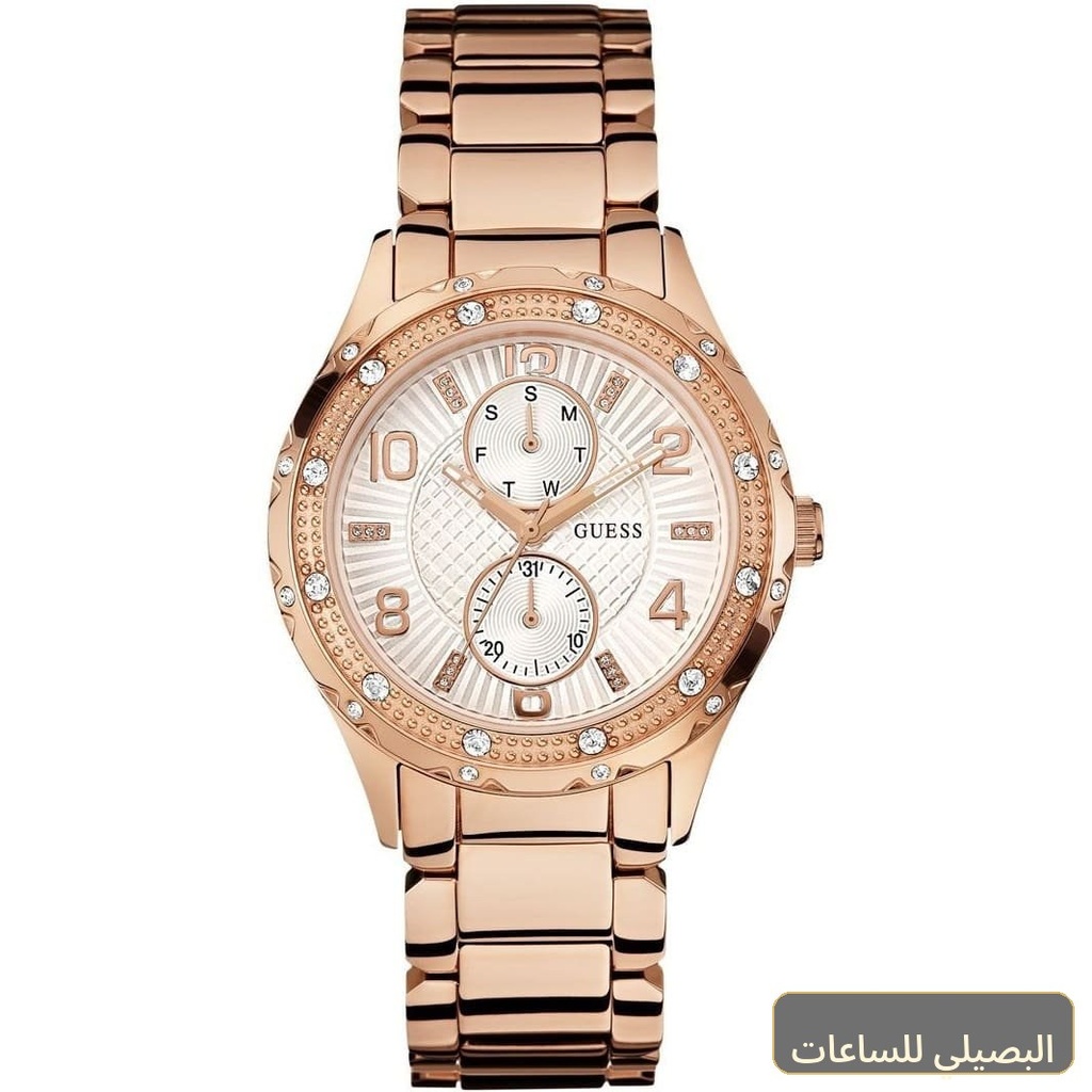ساعة جيس سيرين للنساء W0442L3 بسوار ستانلس ستيل نحاسي ومينا أبيض