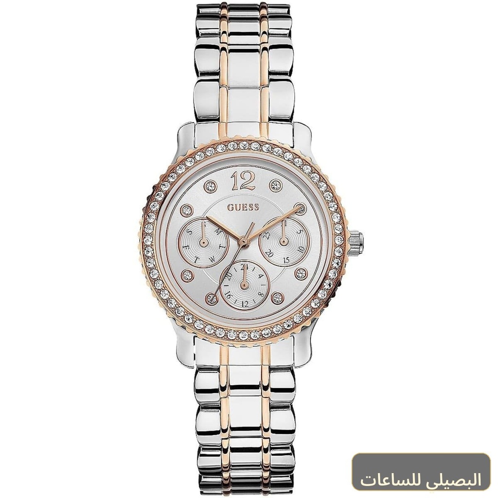 ساعة جيس انشانتنج للنساء W0305L3 بسوار ستانلس ستيل فضي ونحاسي