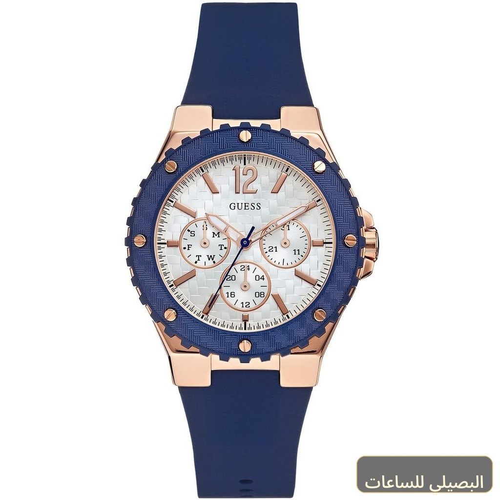 [W0149L5] ساعة جيس اوفر درايف للنساء W0149L5 بسوار مطاطي أزرق وإطار ذهبي