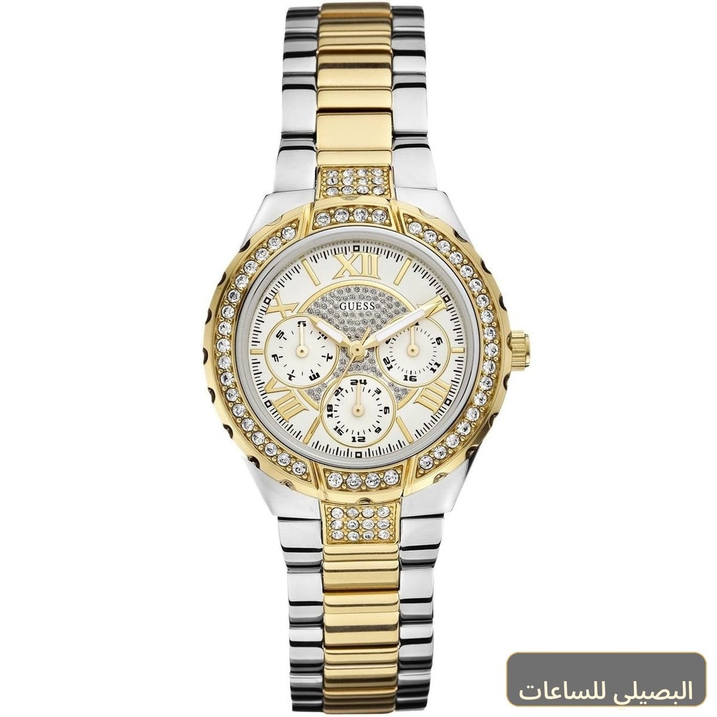 ساعة جيس فيفا للنساء W0111L5 بسوار ستانلس ستيل فضي وذهبي