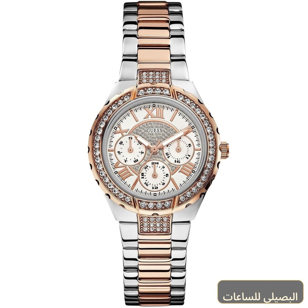 [W0111L4] ساعة جيس فيفا للنساء W0111L4 بسوار ستانلس ستيل فضي ونحاسي