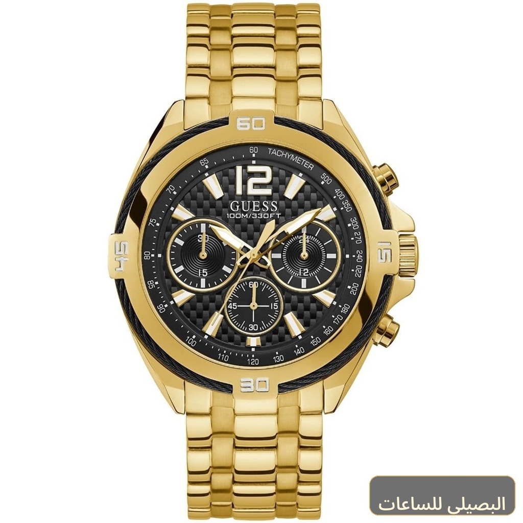 [W1258G2] ساعة جيس سيرج للرجال W1258G2 بميناء أسود وسوار ذهبي معدني