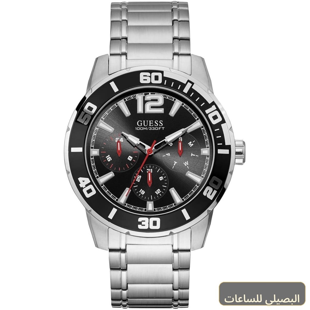 ساعة جيس تريك للرجال W1249G1 بمينا أسود وسوار فضي