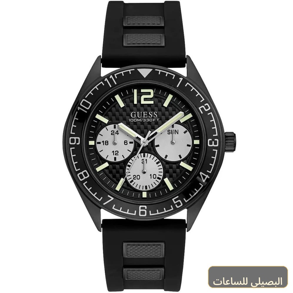 [W1167G2] ساعة جيس باسيفيك للرجال W1167G2 بسير مطاطي أسود ومينا أسود